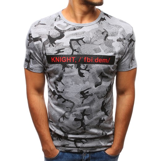 T-shirt męski z nadrukiem szary (rx2939)  Dstreet XL okazja  