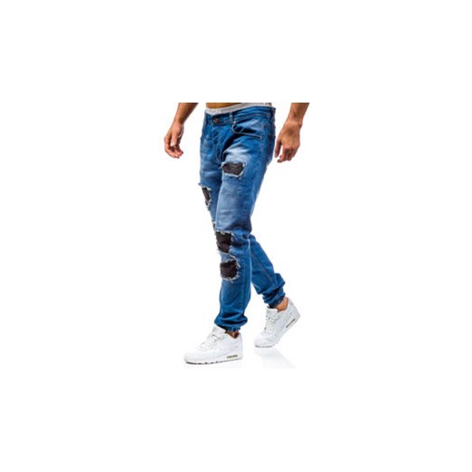 Spodnie jeansowe joggery męskie niebieskie Denley 0820  Denley.pl M Denley