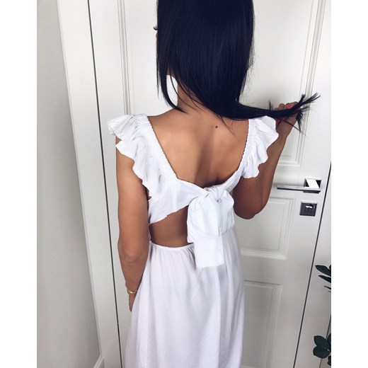 Sukienka MAXI w kolorze białym bez plecow   uniwersalny Marsala