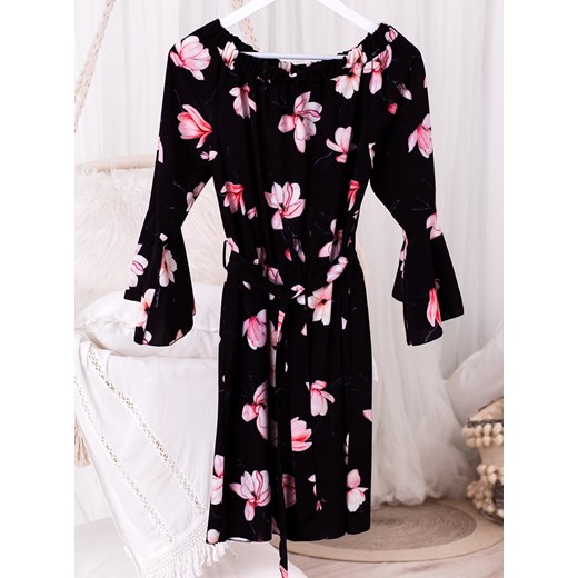 Sukienka hiszpanka MELANY w kwiaty - czarna Selfieroom Selfieroom.pl