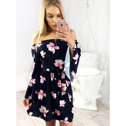 Sukienka hiszpanka MELANY w kwiaty - czarna Selfieroom Selfieroom.pl