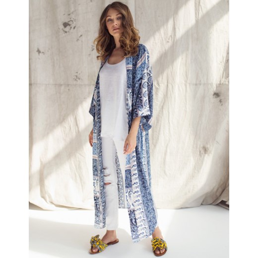 Kimono boho niebieskie Bynamesakke OneSize showroom.pl
