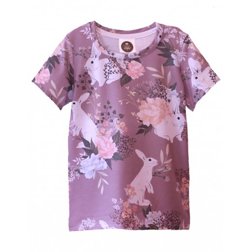 T-Shirt Rabbit and Flowers powder pink