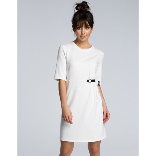 Sukienka Be biała mini z krótkim rękawem 