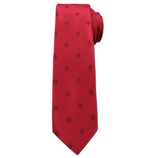 Krawat Męski, Czerwony w Koniczynę - Angelo di Monti KRADM1401 ze sklepu JegoSzafa.pl w kategorii Krawaty - zdjęcie 52172300