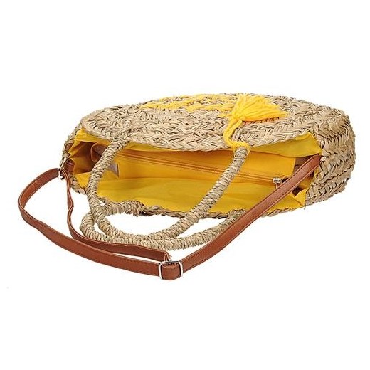 Okrągły koszyk torba pleciony z trawy morskiej FRENCH RIVIERA 4318 Galarti brazowy  rinkopl