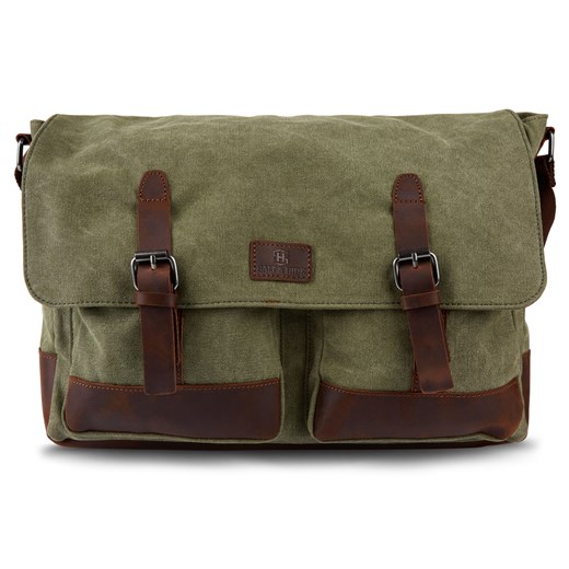 Zielono-brązowa torba na laptopa Spencer