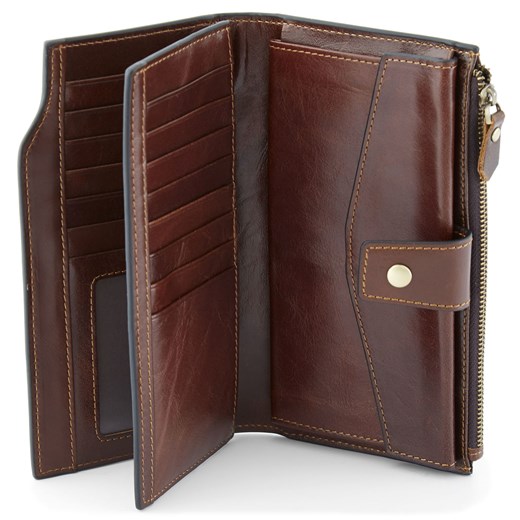 Skórzany portfel w brązowym kolorze vintage RFID