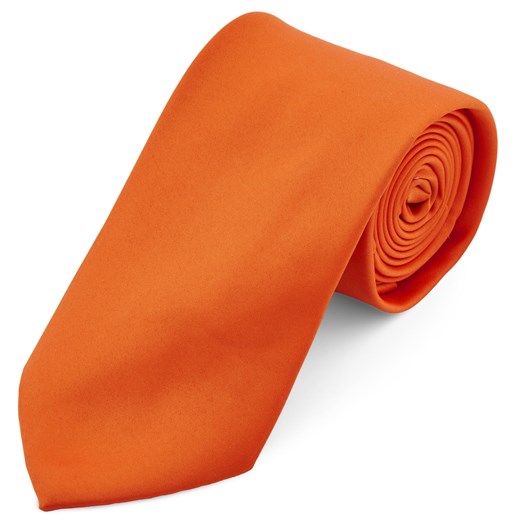 Podstawowy krawat w jaskrawym kolorze pomarańczowym 8 cm