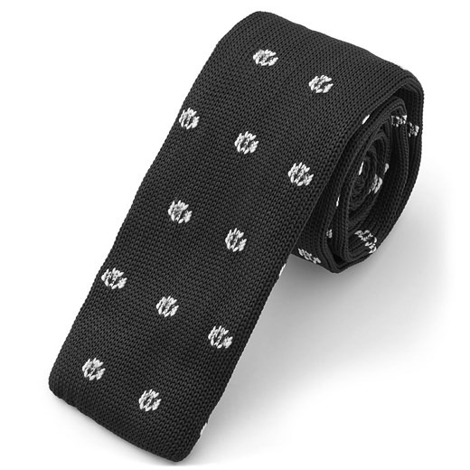 Czarno-biały krawat z ostami