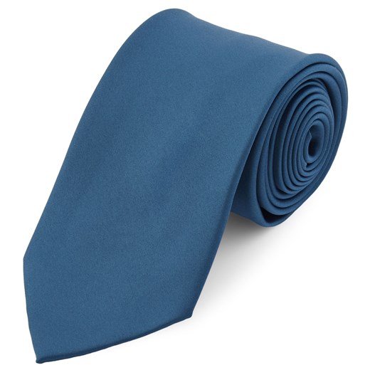 Podstawowy krawat w kolorze niebieskim petrol 8 cm