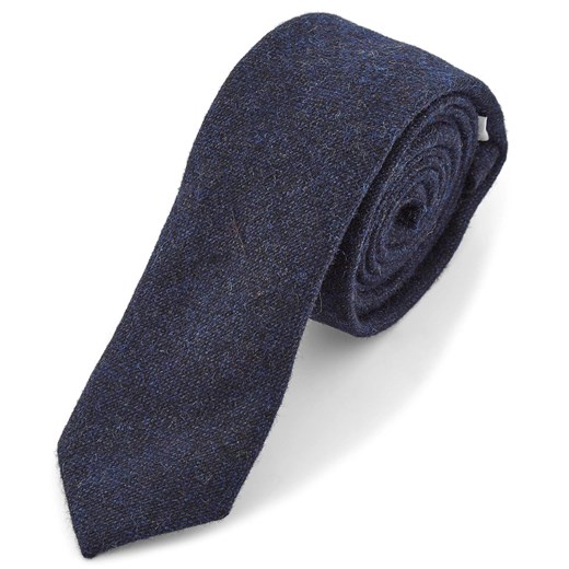 Granatowy wełniany krawat