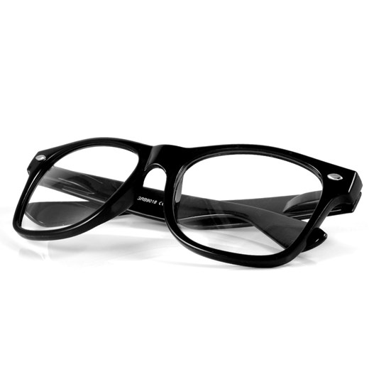 Czarne okulary retro z zerówkami