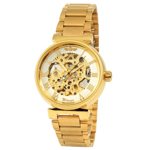 Złoty zegarek z cyframi rzymskimi