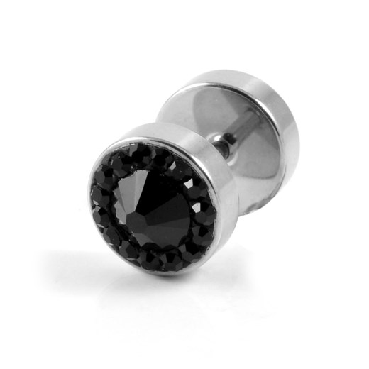 Wkręt 8 mm z czarnym kryształem Swarovskiego