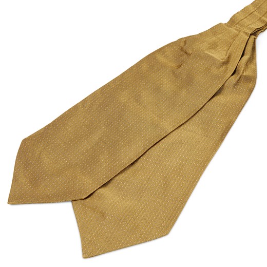 Złoty krawat jedwabny w kropki