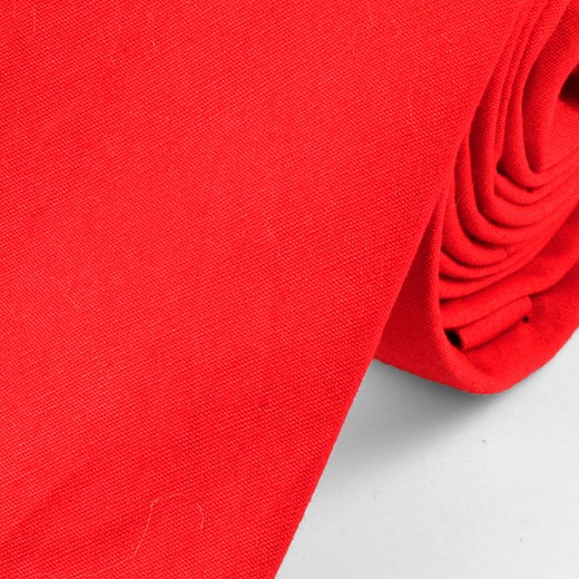 Gładki czerwony bawełniany krawat