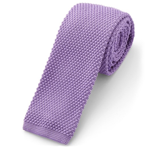 Fioletowy krawat z dzianiny