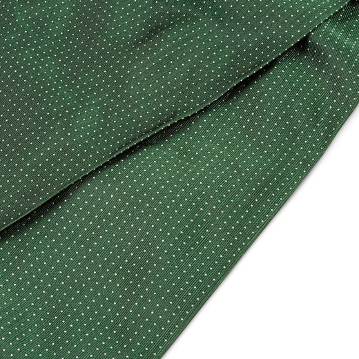 Zielony krawat jedwabny w kropki