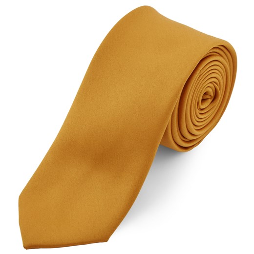 Podstawowy krawat w kolorze żółtej jesieni 6 cm