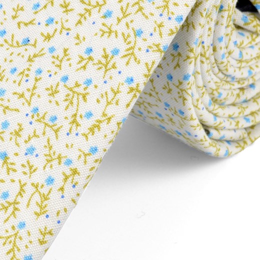 Bawełniany krawat w błękitne kwiatuszki