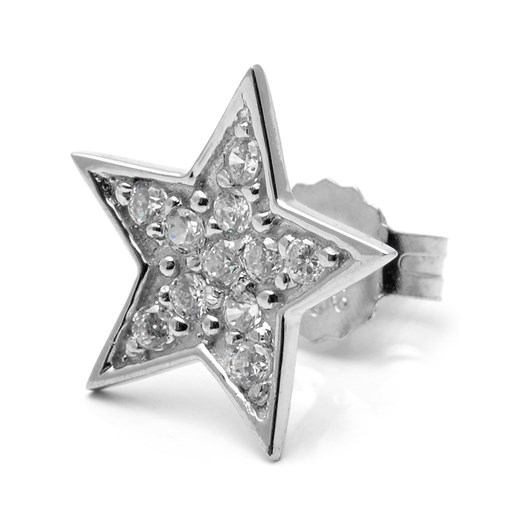 Kolczyk w kształcie gwiazdy ze srebra wysokiej próby