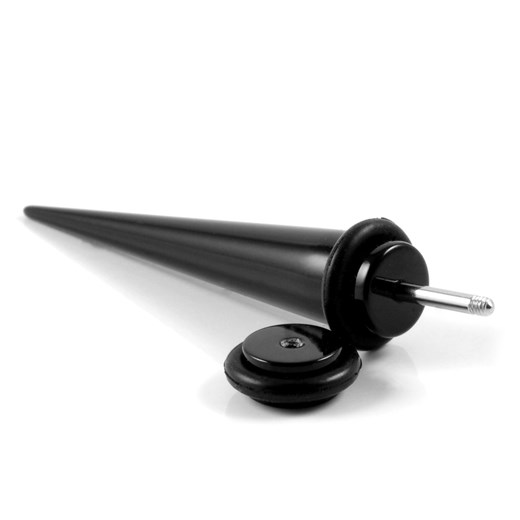 Czarny fałszywy kolczyk stożek 6 mm