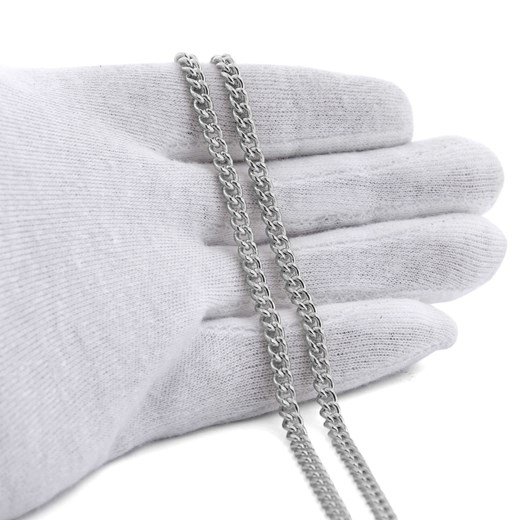 Łańcuszkowy naszyjnik w srebrnym tonie 4 mm