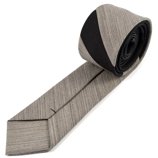 Ciemnoszary stylowy krawat z wełny