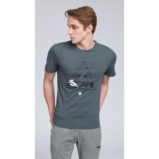 T-shirt męski TSM222 - ciemny szary melanż