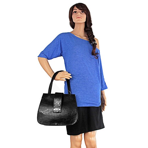 DAN-A T240 czarna torebka skórzana elegancki kuferek skorzana-com niebieski biznesowy