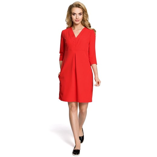 Sukienka z podwójną plisą - czerwona Moe  XL merg.pl