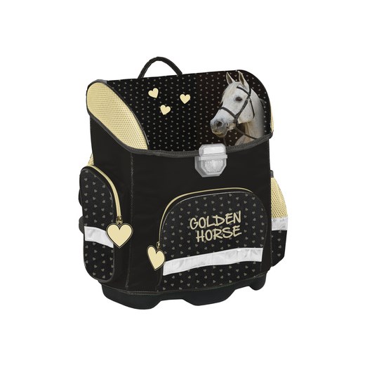MEGA ZESTAW SZKOLNY TORNISTER Z WYPOSAŻENIEM 15W1 KOŃ KONIE HORSE GOLD Paso BIUROPRO.pl