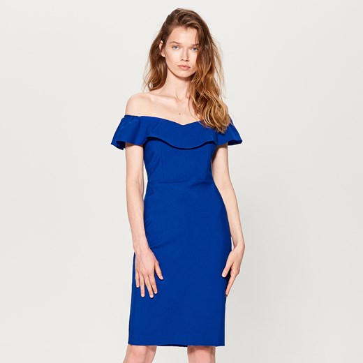 Mohito - Dopasowana sukienka hiszpanka - Niebieski Mohito  34 