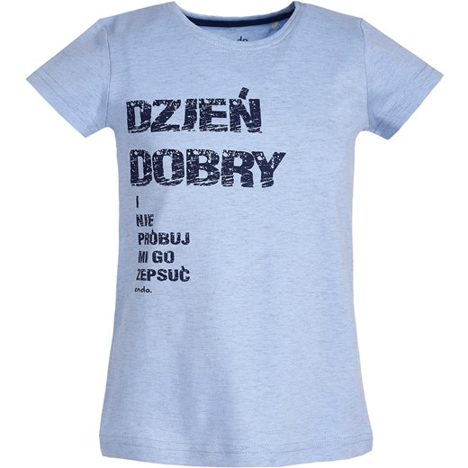 T-shirt z krótkim rękawem dla dziewczynki 9-13 lat Endo niebieski 134 endo.pl