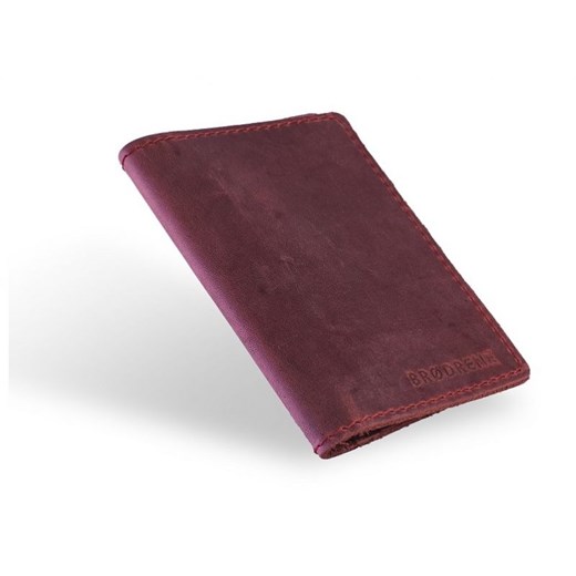 Skórzany portfel SLIM wallet BRODRENE czerwony