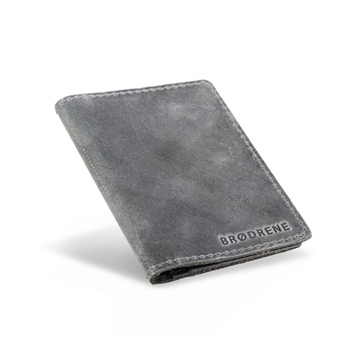 Skórzany portfel SLIM wallet BRODRENE Szary