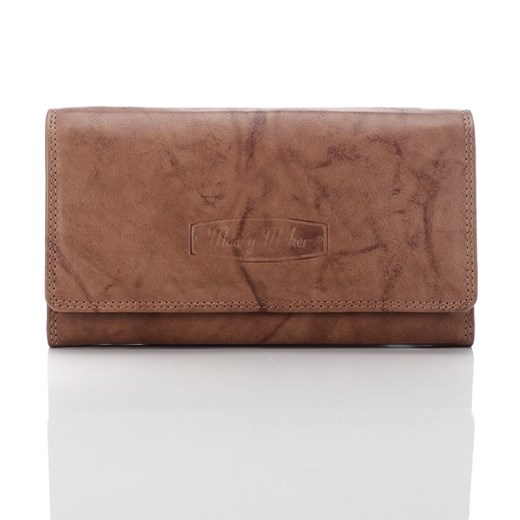 Jasnobrązowy Elegancki skórzany portfel damskie Idealny na prezent