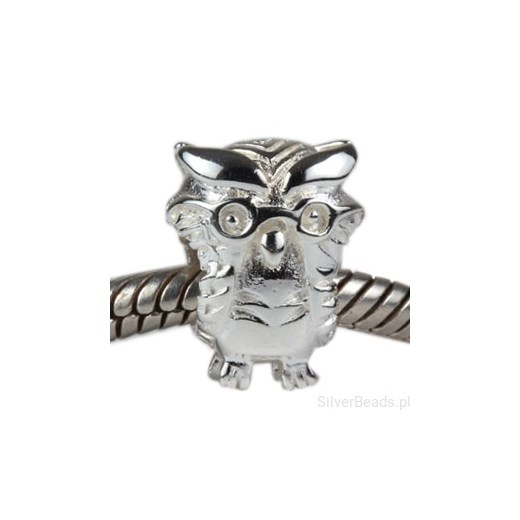 D400 Sowa charms koralik beads srebro 925
