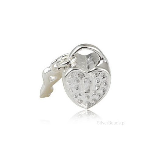 D391 Serce charms koralik beads srebro 925
