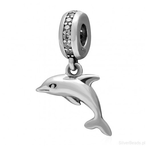 D702 Delfin charms zawieszka koralik srebro 925