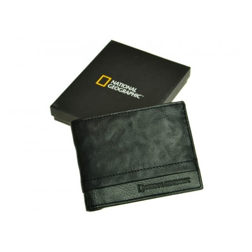 Skórzany portfel męski cienki poziomy National Geographic