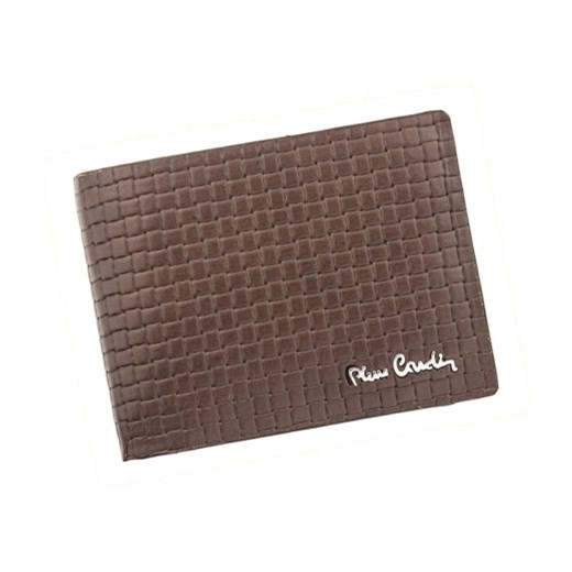 Brązowy portfel męski skórzany Pierre Cardin RFID dowód rejestracyjny