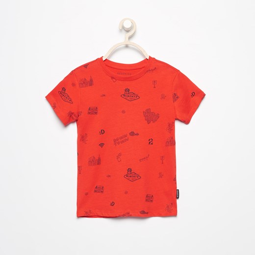 Reserved - T-shirt z nadrukiem - Czerwony Reserved  116 