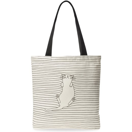 Płócienna torba damska shopperka uroczy wzór - kotek