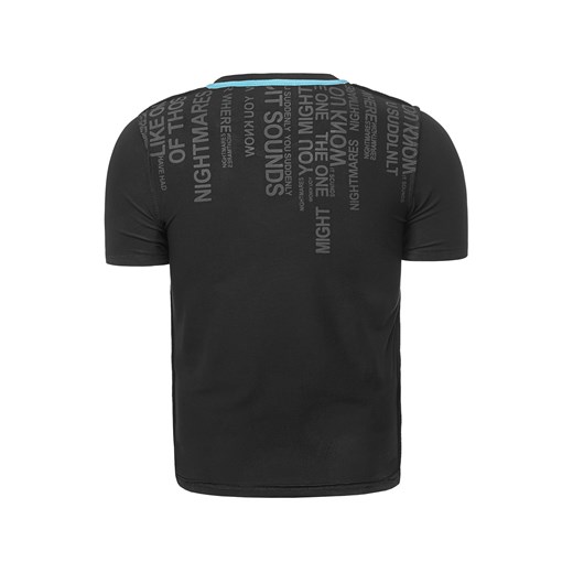 Męska koszulka t-shirt tx107 - czarna  Risardi S 