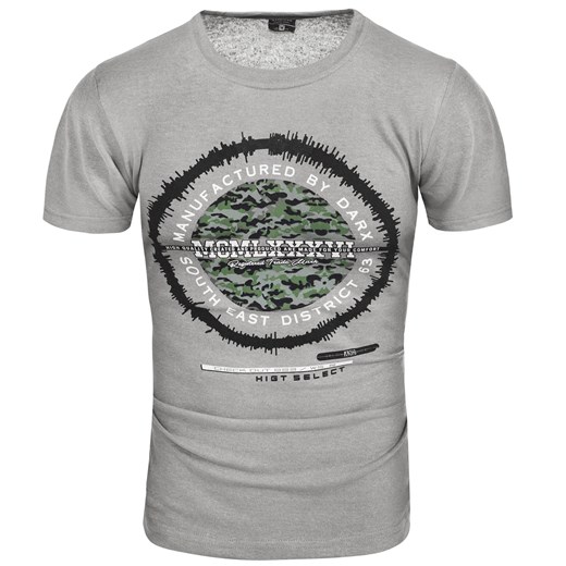 Koszulka męska t-shirt z nadrukiem szary Recea