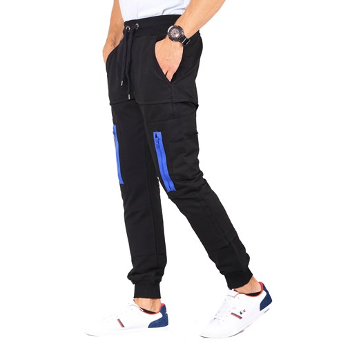 Spodnie męskie dresowe joggery czarne Recea