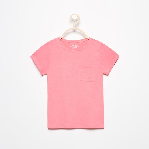 Reserved - T-shirt z kieszonką - Różowy  Reserved 110 