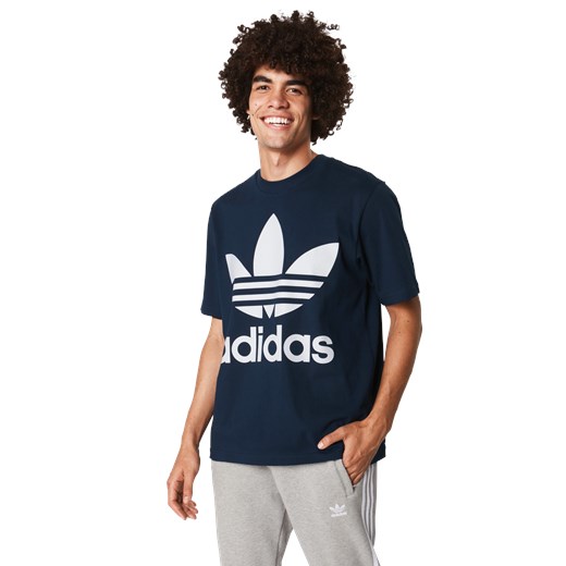T-shirt męski niebieski Adidas Originals z krótkimi rękawami 